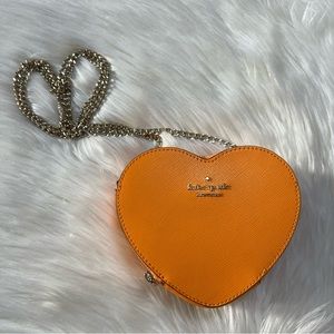 NEW KATE SPADE MINI HEART LOVE SHACK PRIDE ORANGE